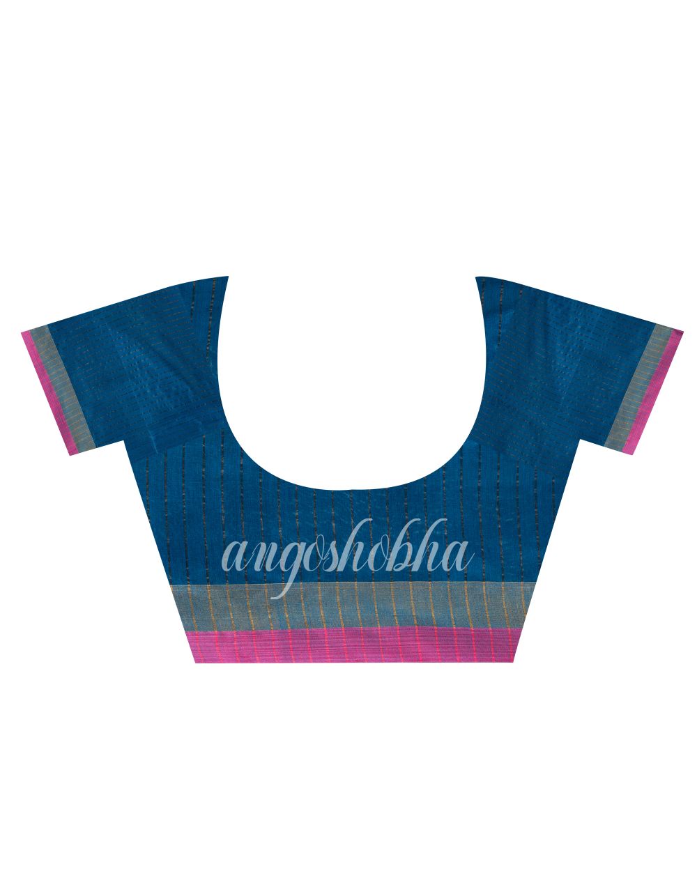 Black Blue Cotton Blend Handloom Festive Saree angoshobha