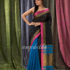 Black Blue Cotton Blend Handloom Festive Saree angoshobha