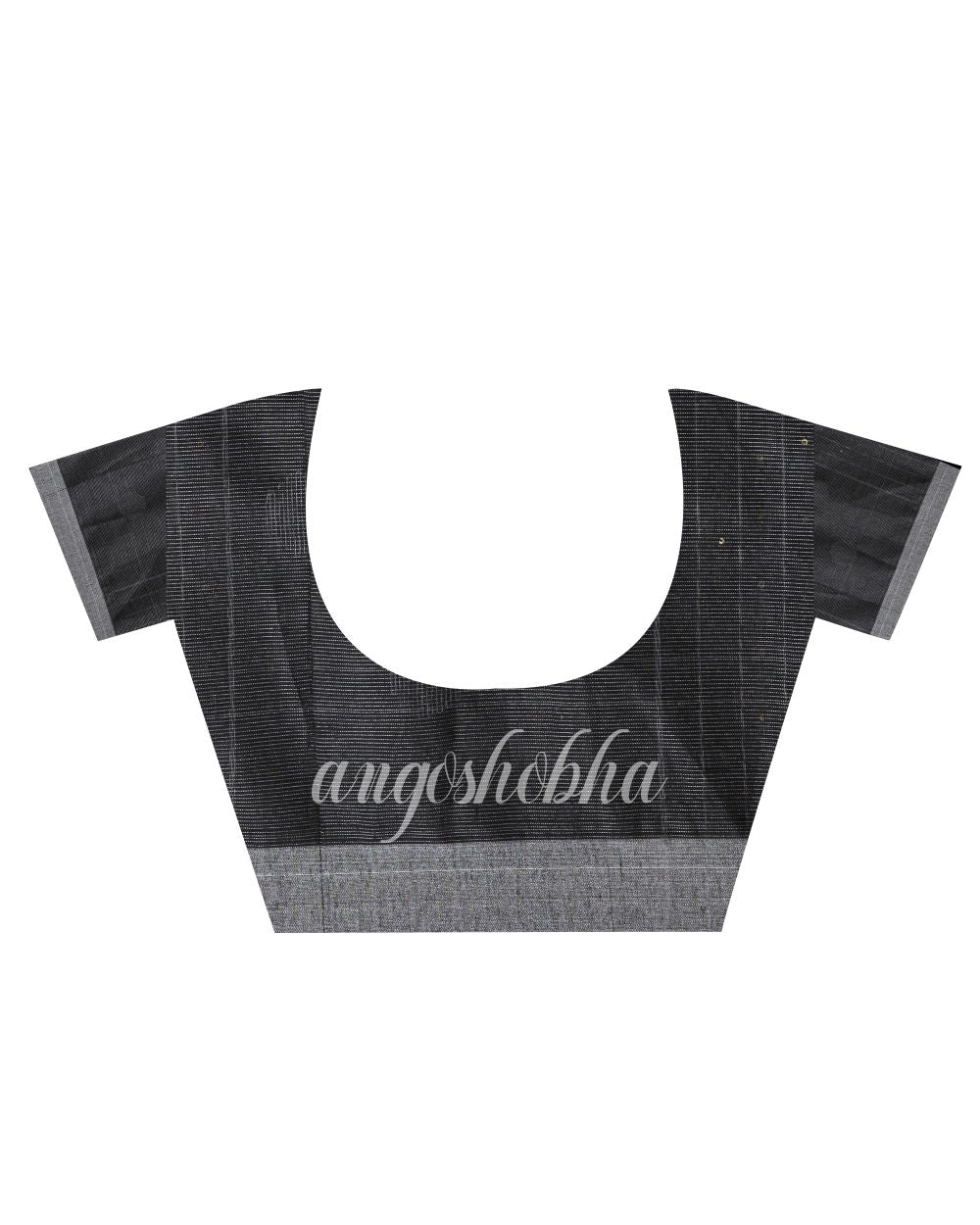 Black Cotton Blen Handloom Jamdani Saree angoshobha