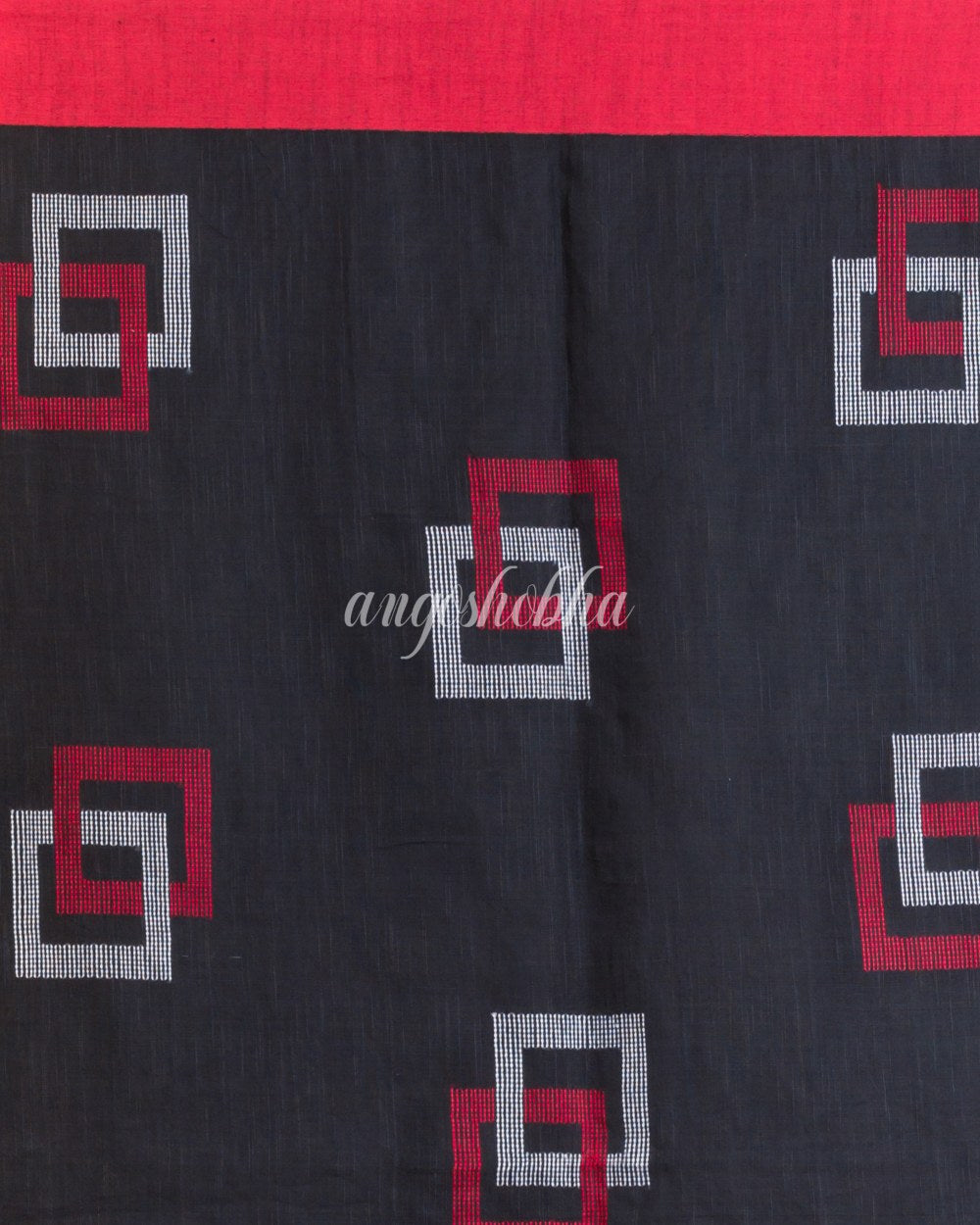 Black Cotton Jamdani Saree angoshobha