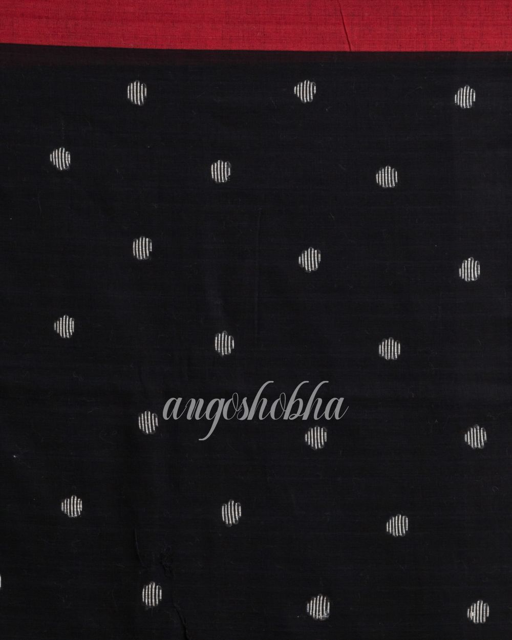 Black Handloom Cotton Jamdani Saree angoshobha