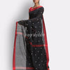 Black Handloom Cotton Jamdani Saree angoshobha