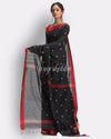 Black Handloom Cotton Jamdani Saree