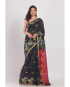 Black Handloom Cotton Silk Saree
