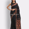 Black Handloom Traditional Cotton Tangail Saree angoshobha