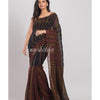 Black Handwoven Linen Saree angoshobha