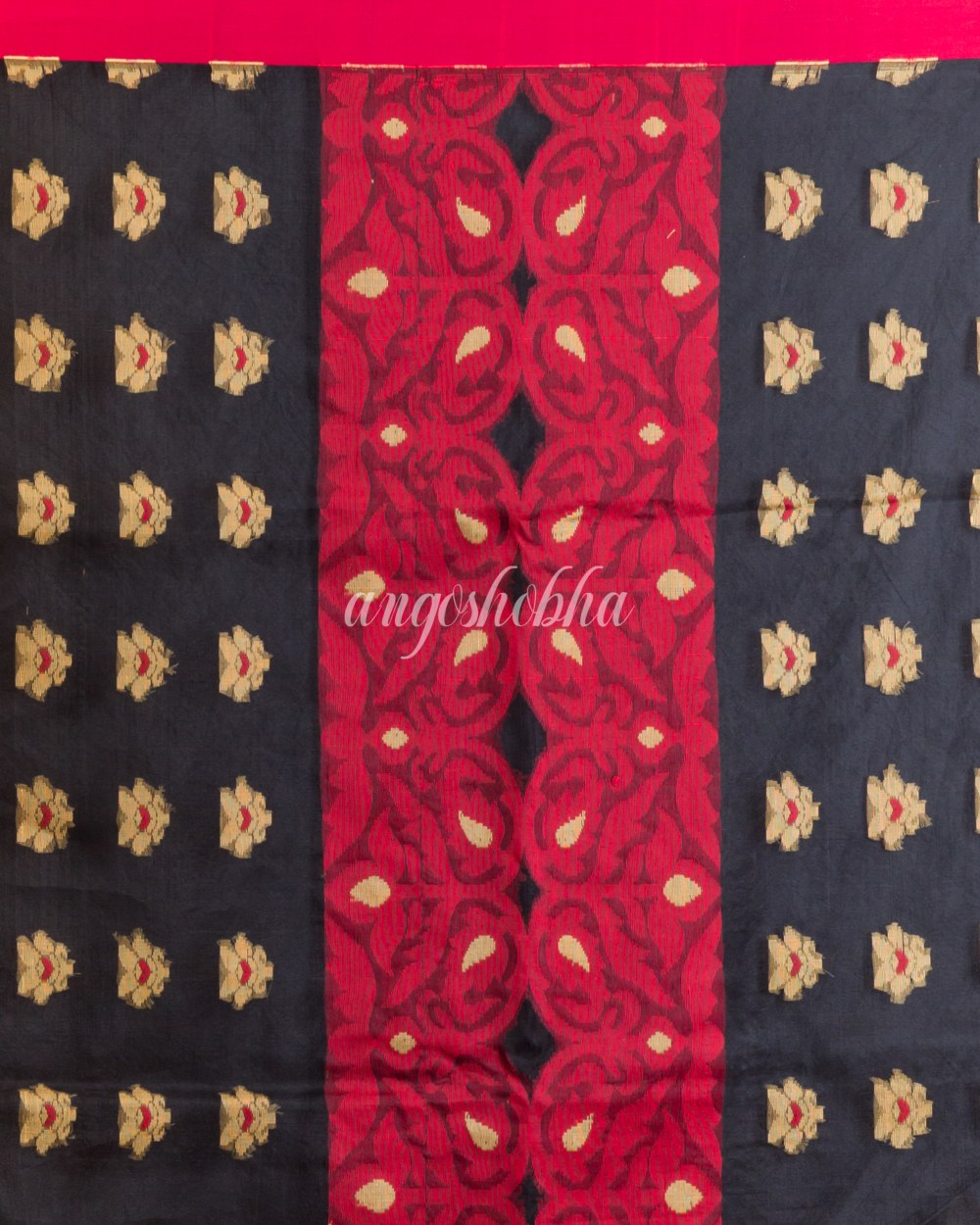 Black Handwoven Matka Silk Saree angoshobha
