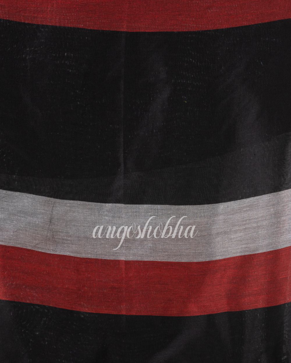 Black Maroon Silver handloom bengal cotton saree angoshobha
