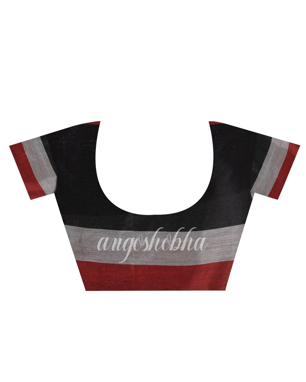 Black Maroon Silver handloom bengal cotton saree angoshobha