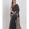 Black Matka Silk Jamdani Saree angoshobha