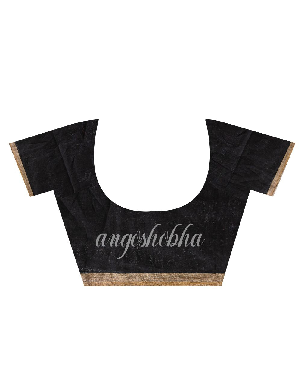 BlackTraditional Handloom Linen Jamdani Saree angoshobha