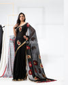 BlackTraditional Handloom Linen Jamdani Saree