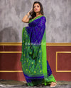 Blue Blended Cotton Dhakai Jamdani Saree