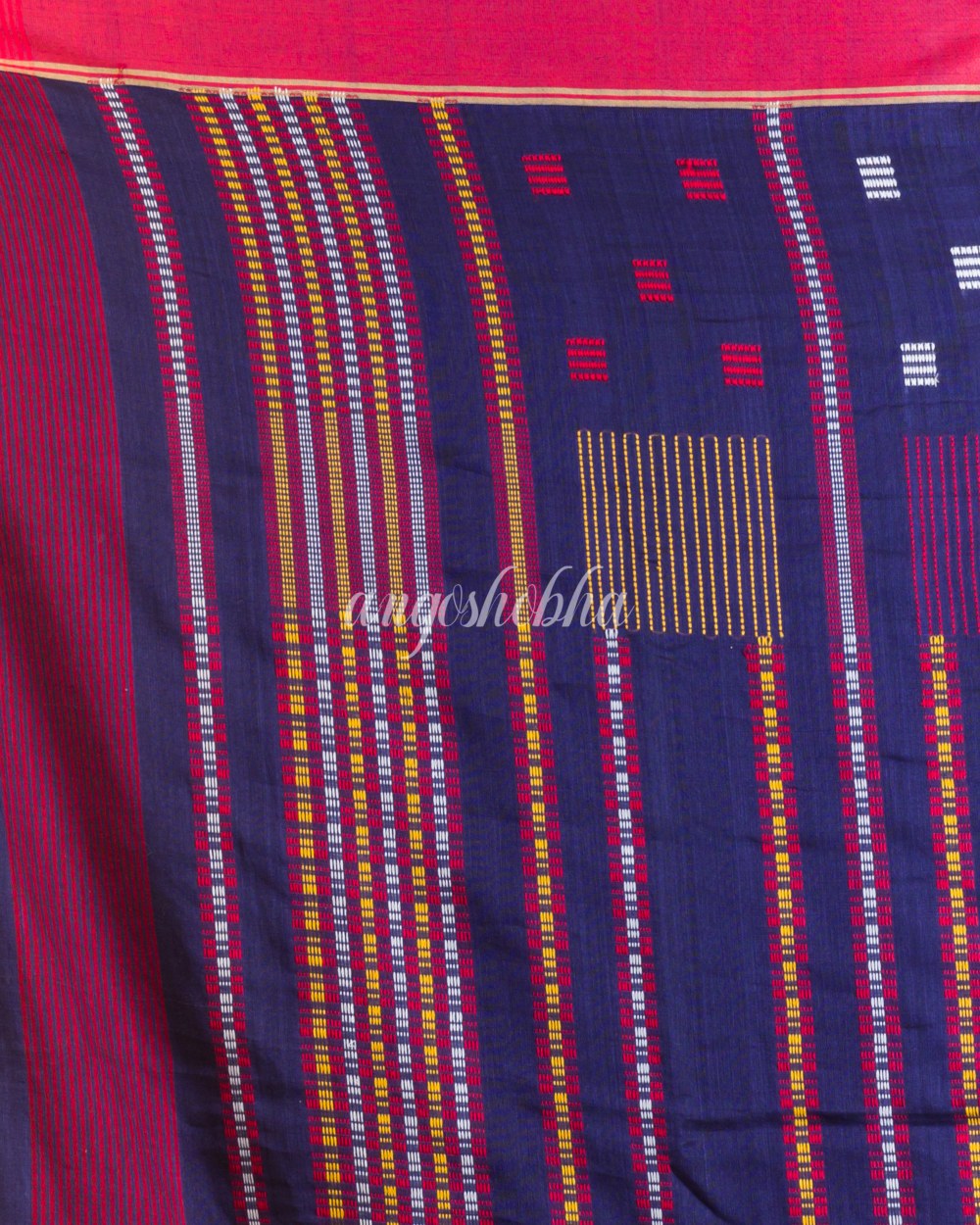 Blue Cotton Jamdani Saree angoshobha