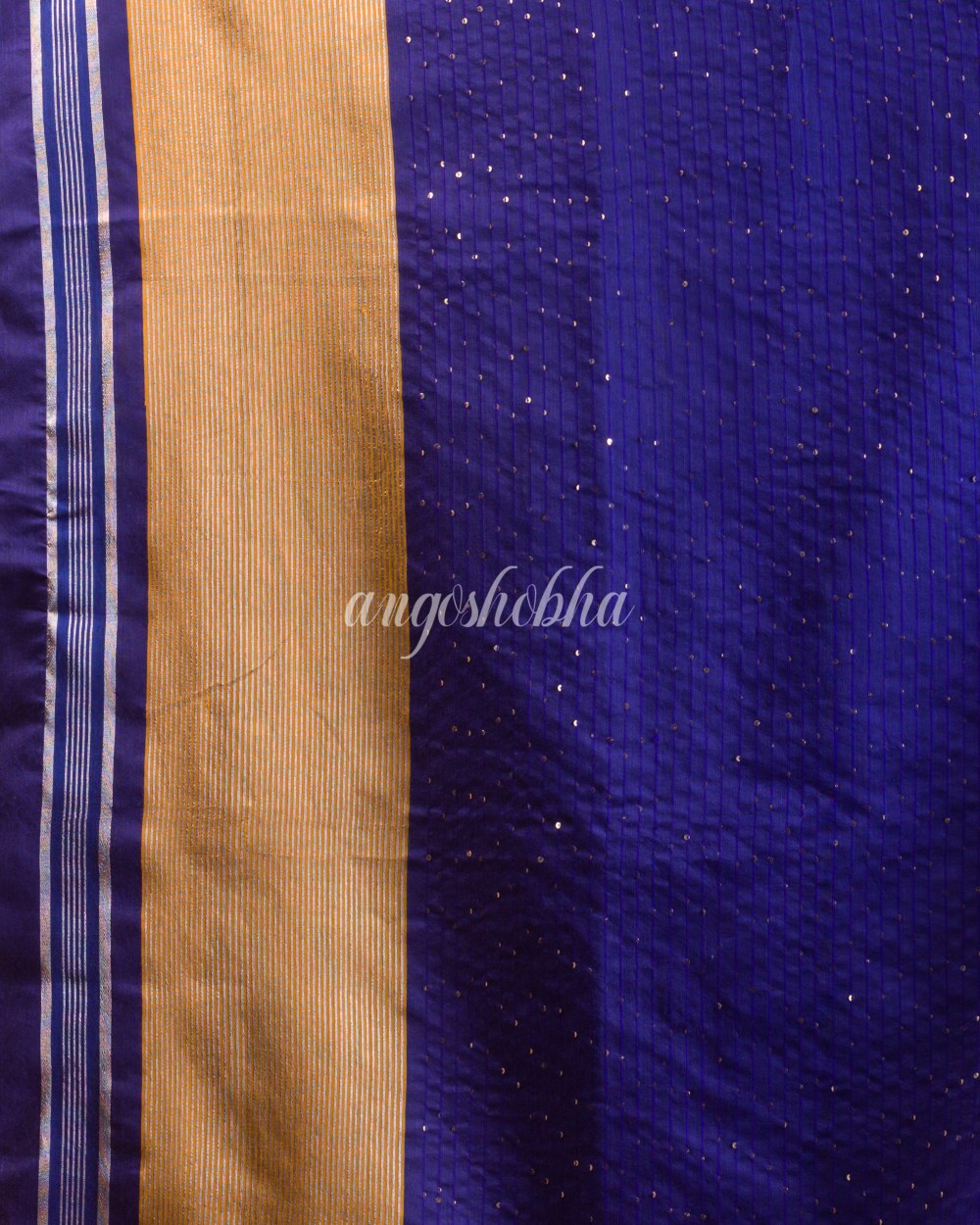 Blue Handwoven Blended Cotton Saree angoshobha