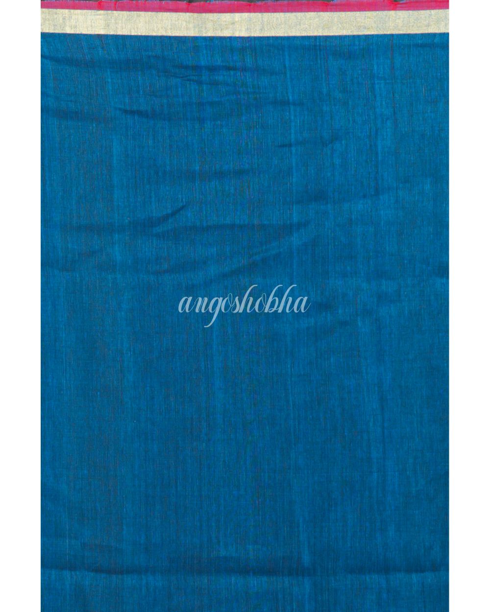 Blue Handwoven Linen Saree angoshobha