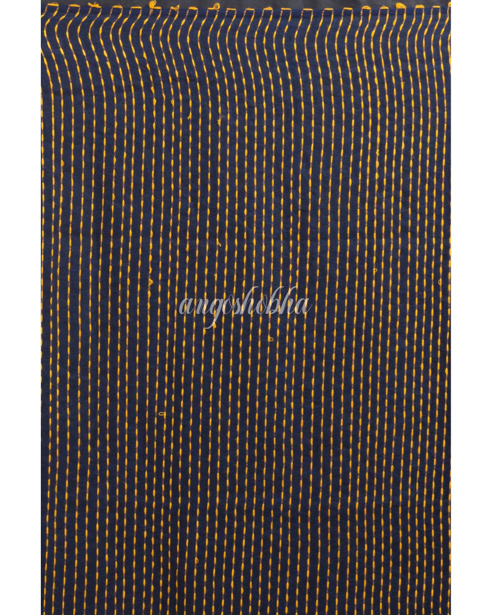 Blue Handwoven Linen Saree angoshobha