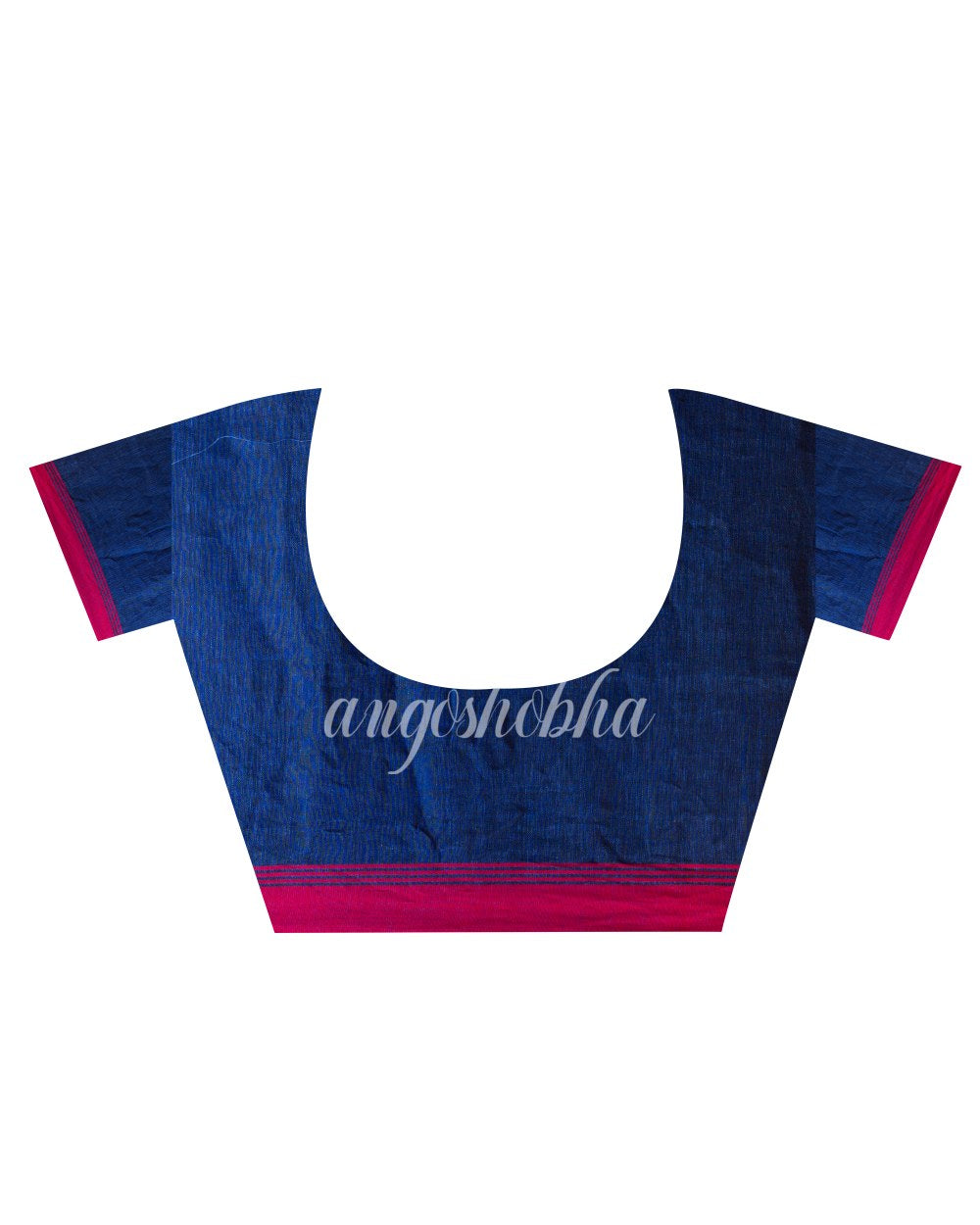 Blue Linen Handloom Jamdani Saree angoshobha