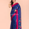 Blue Linen Handloom Jamdani Saree angoshobha