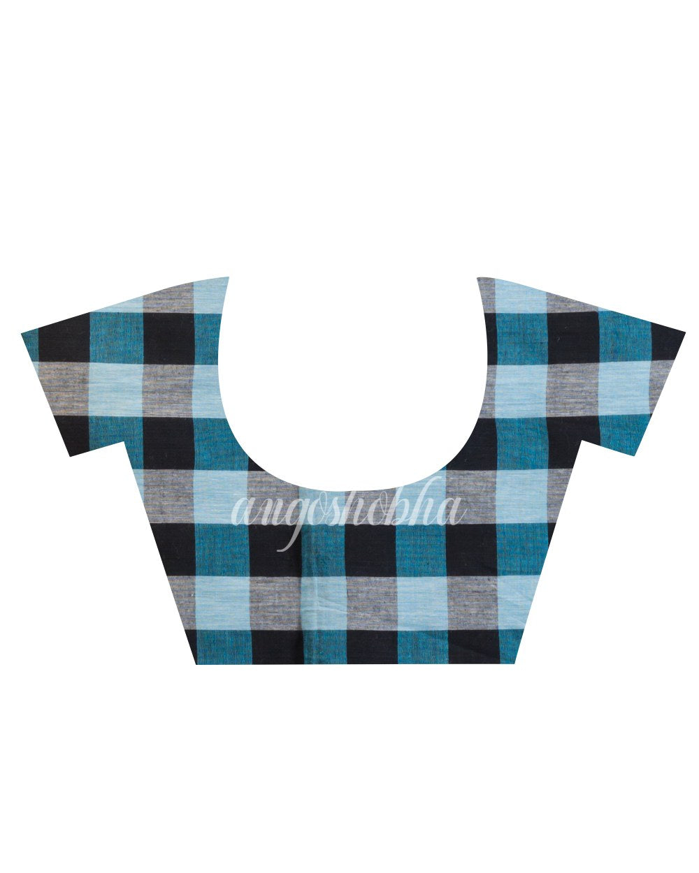 Blue White Handloom Cotton Saree angoshobha