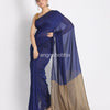 Blue handspan cotton handwoven saree angoshobha