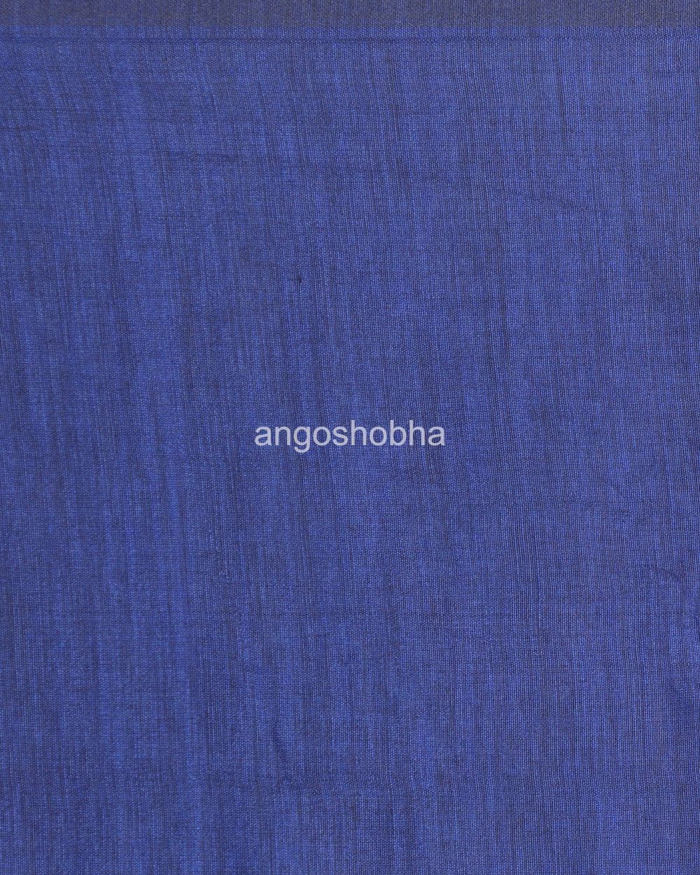 Blue handspan handwoven cotton saree angoshobha