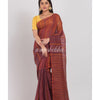 Brown Handloom Linen Saree angoshobha