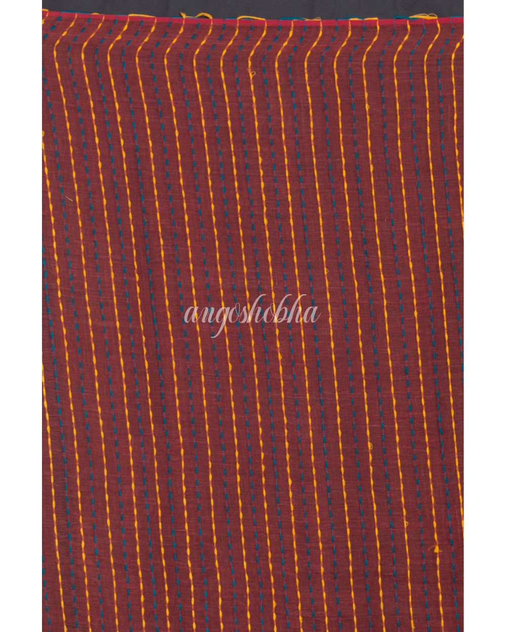 Brown Handloom Linen Saree angoshobha