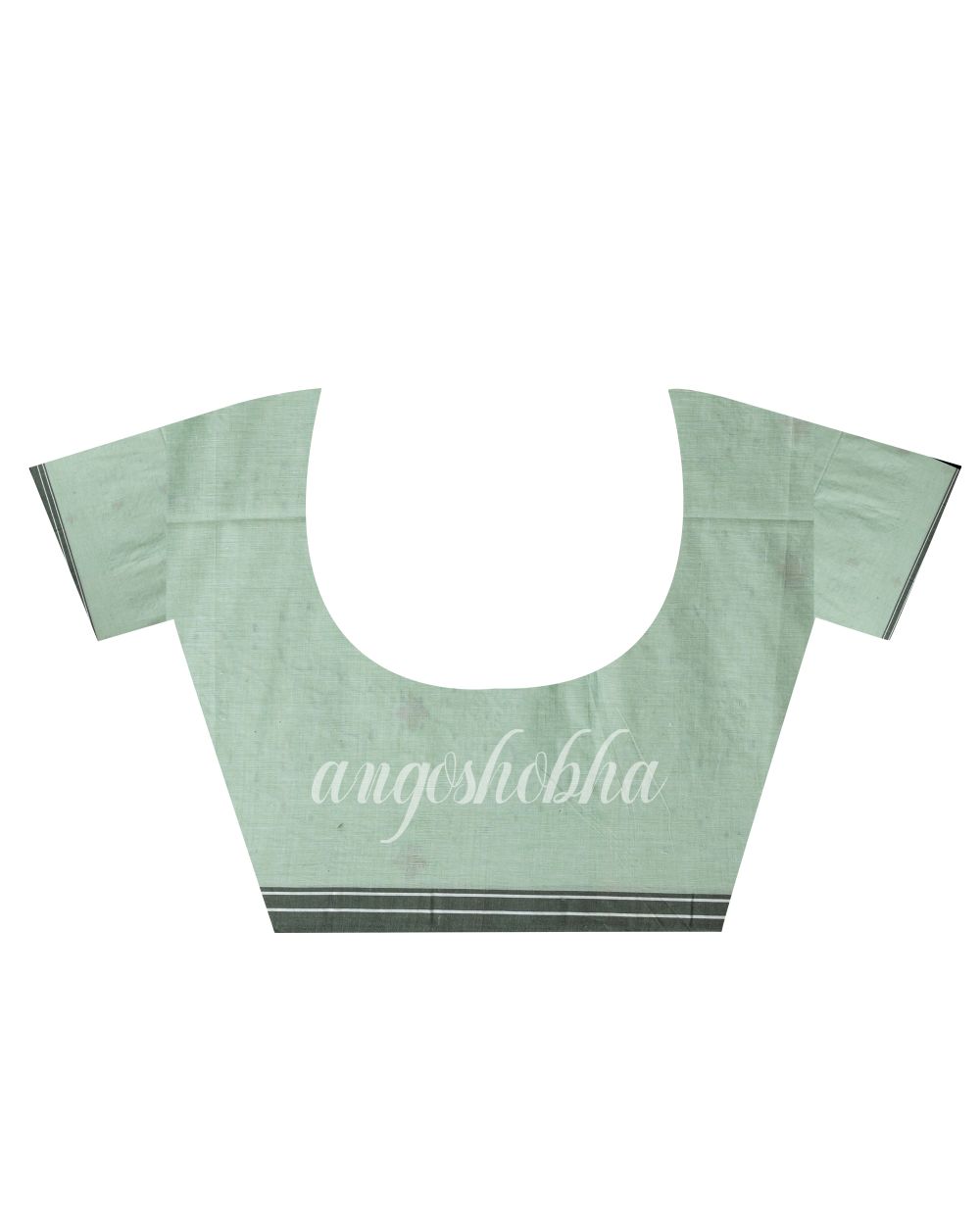 Celadon green Handloom Cotton Jamdani saree angoshobha