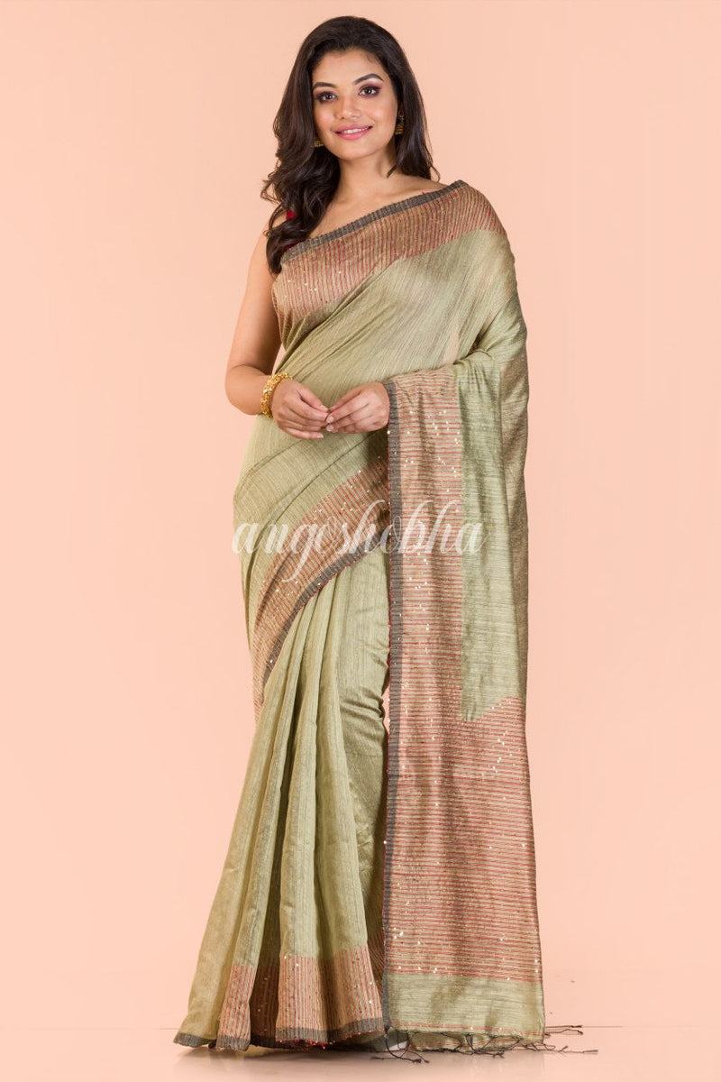 Chiku Handloom Matka Silk Saree