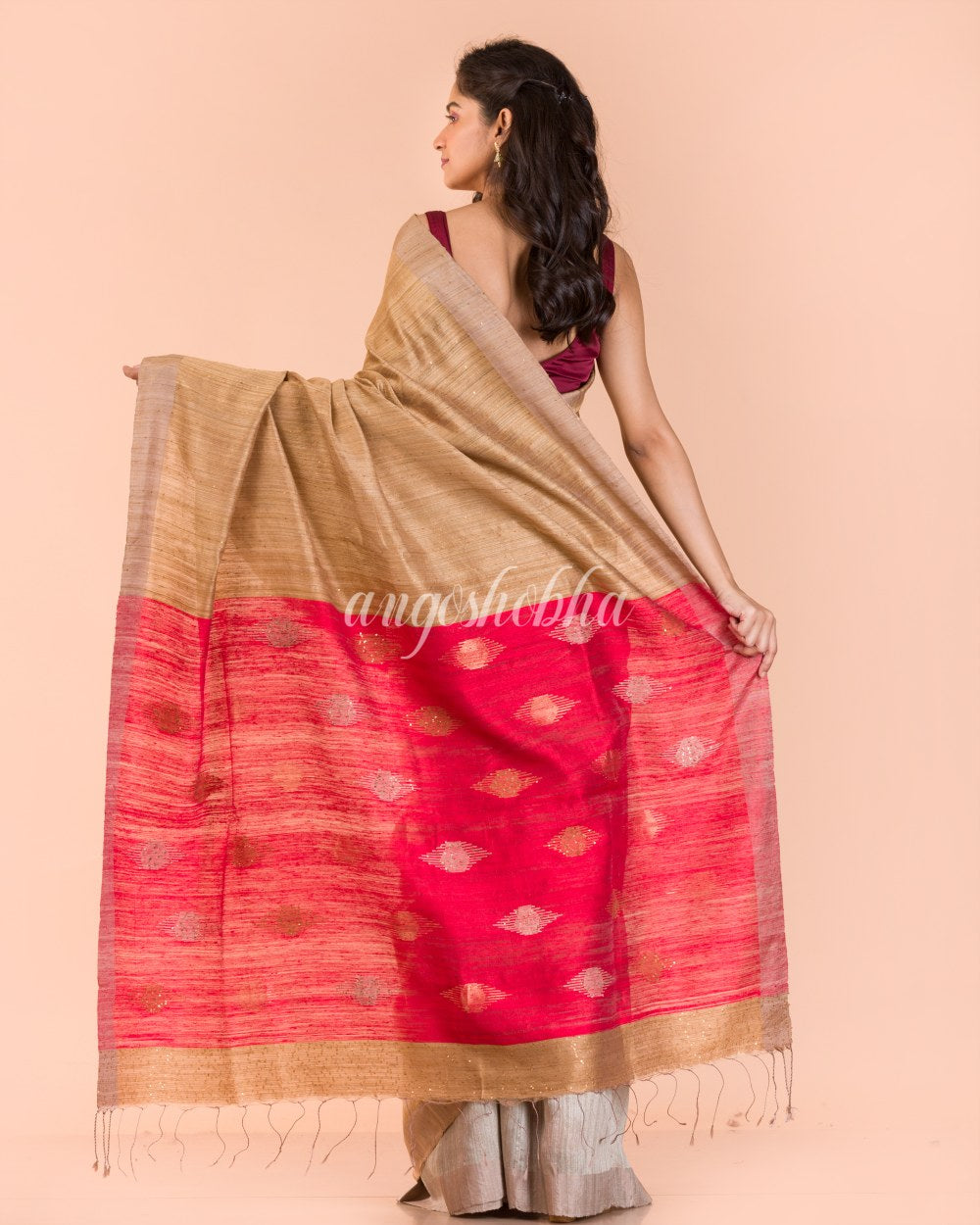 Chiku Matka Silk Tangail Saree angoshobha