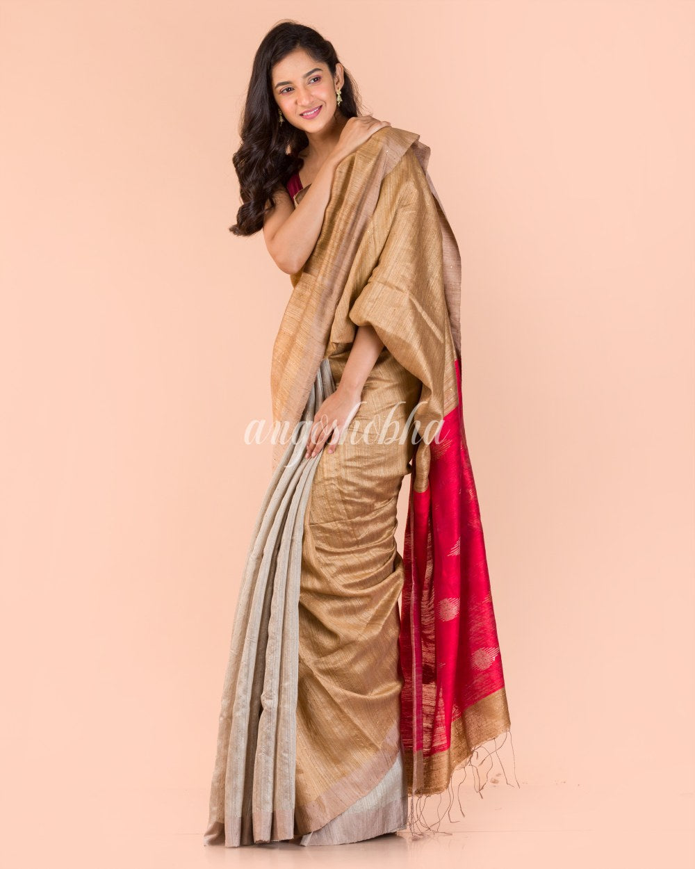 Chiku Matka Silk Tangail Saree angoshobha