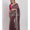 Coffee Handloom Linen Saree angoshobha