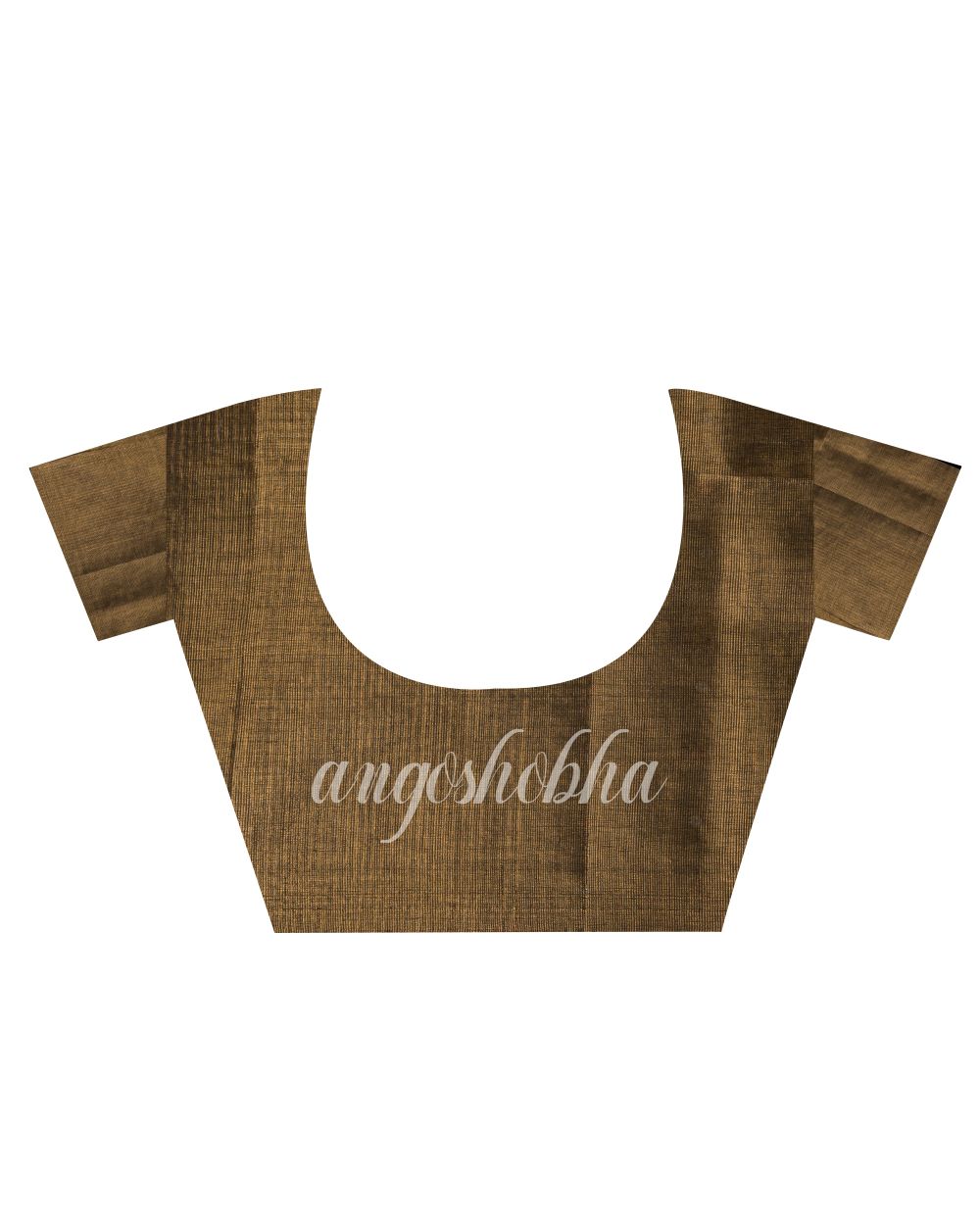 Coppre Black Handloom Zari Cotton Tissue Saree angoshobha