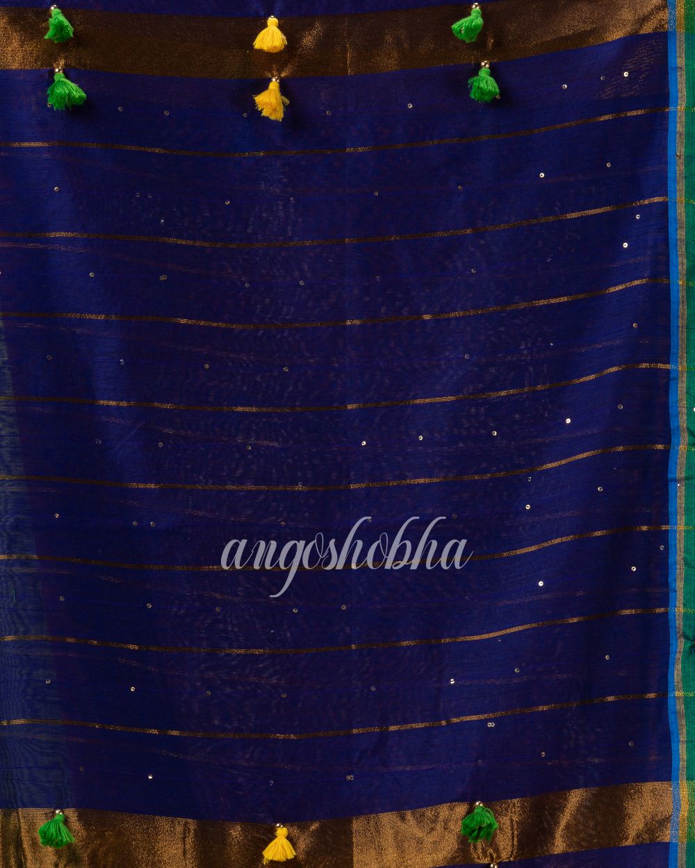 Cotton Blend Maroon Black Handloom Saree angoshobha