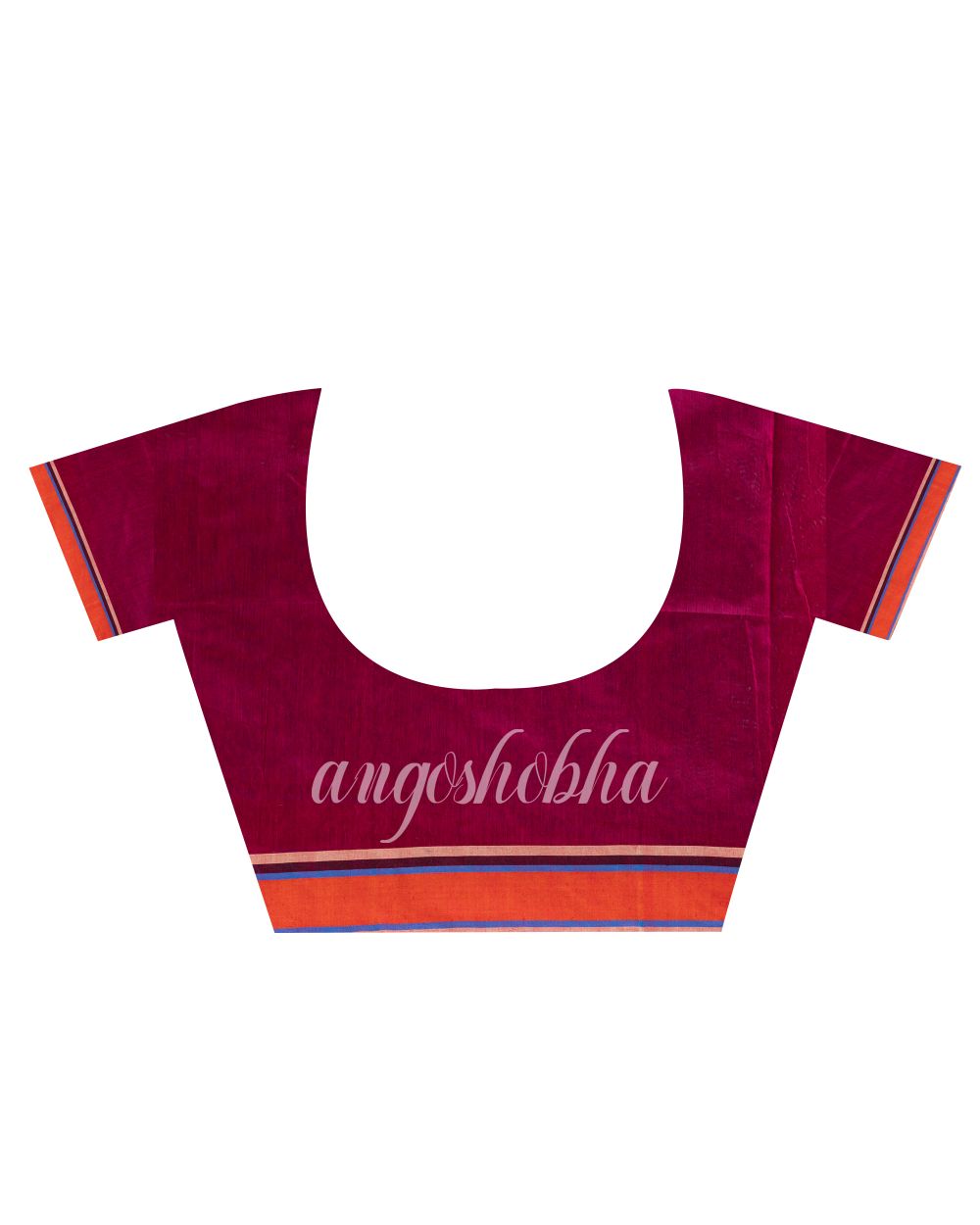 Cotton Blend Royal Blue Handloom Saree angoshobha