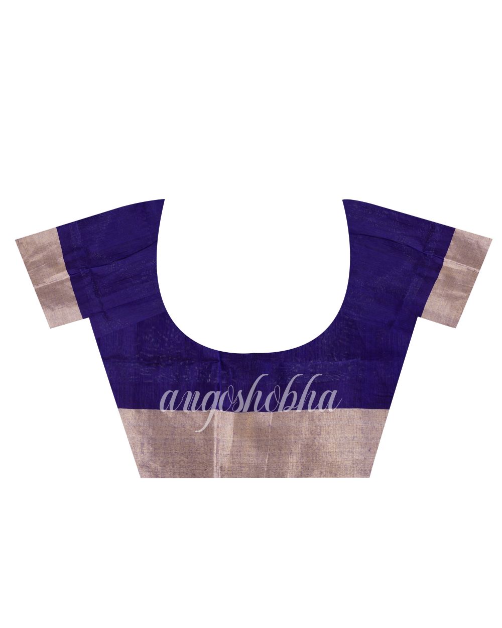 Cotton Blend Royel Blue Handloom Festive Saree angoshobha