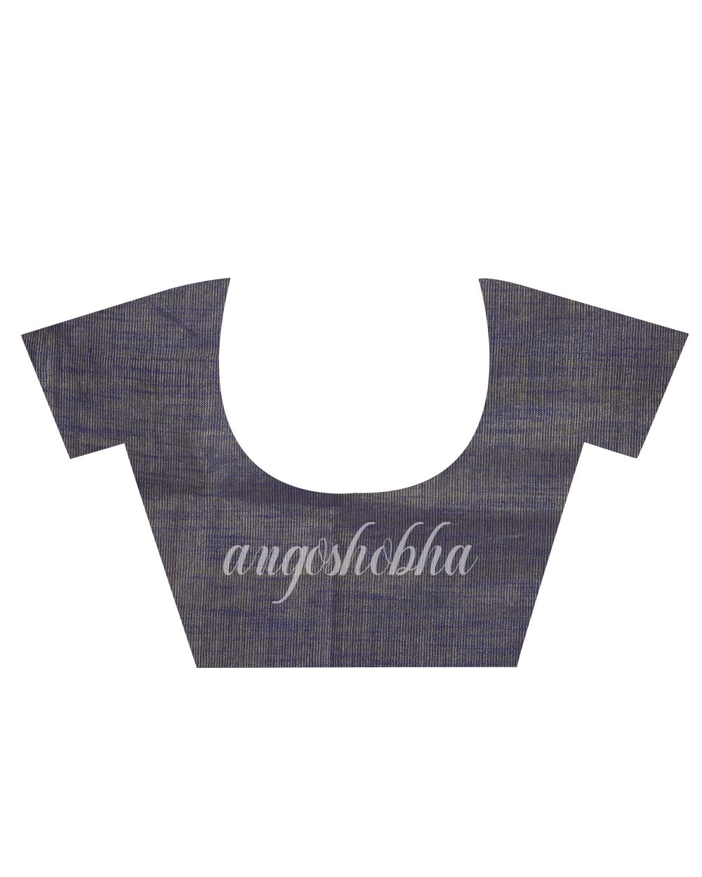 Cotton Silk Blue Handloom Tissue Saree blouse angoshobha