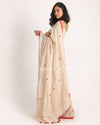 Cream Traditional Handloom Linen Jamdani Saree