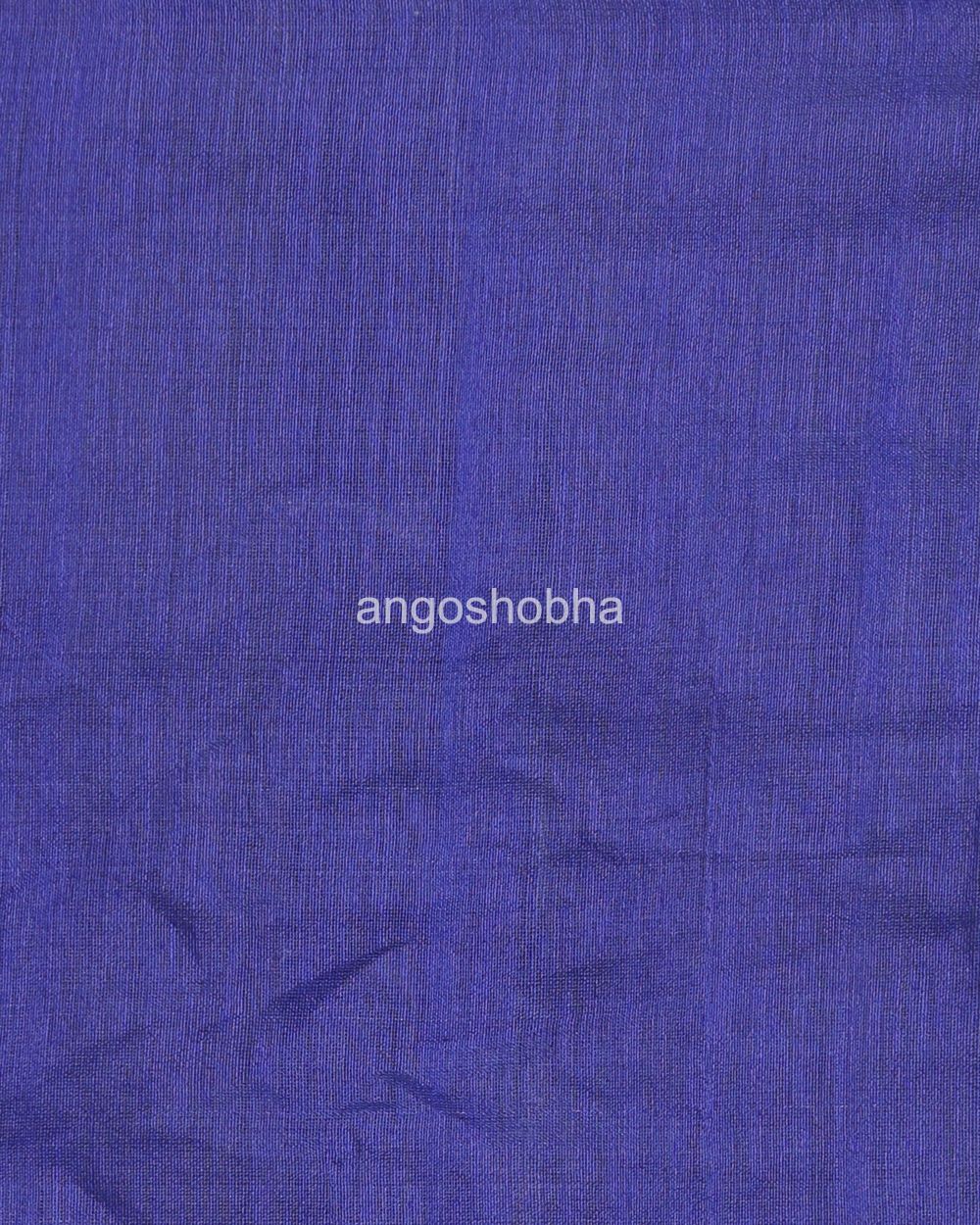 Dark Blue Handloom Cotton Blend Saree angoshobha