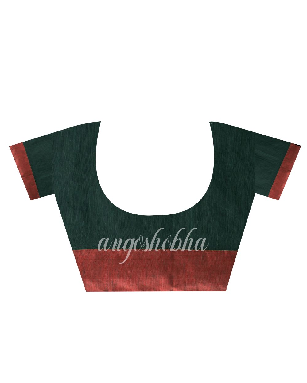 Dark Green Handloom Cotton Saree angoshobha