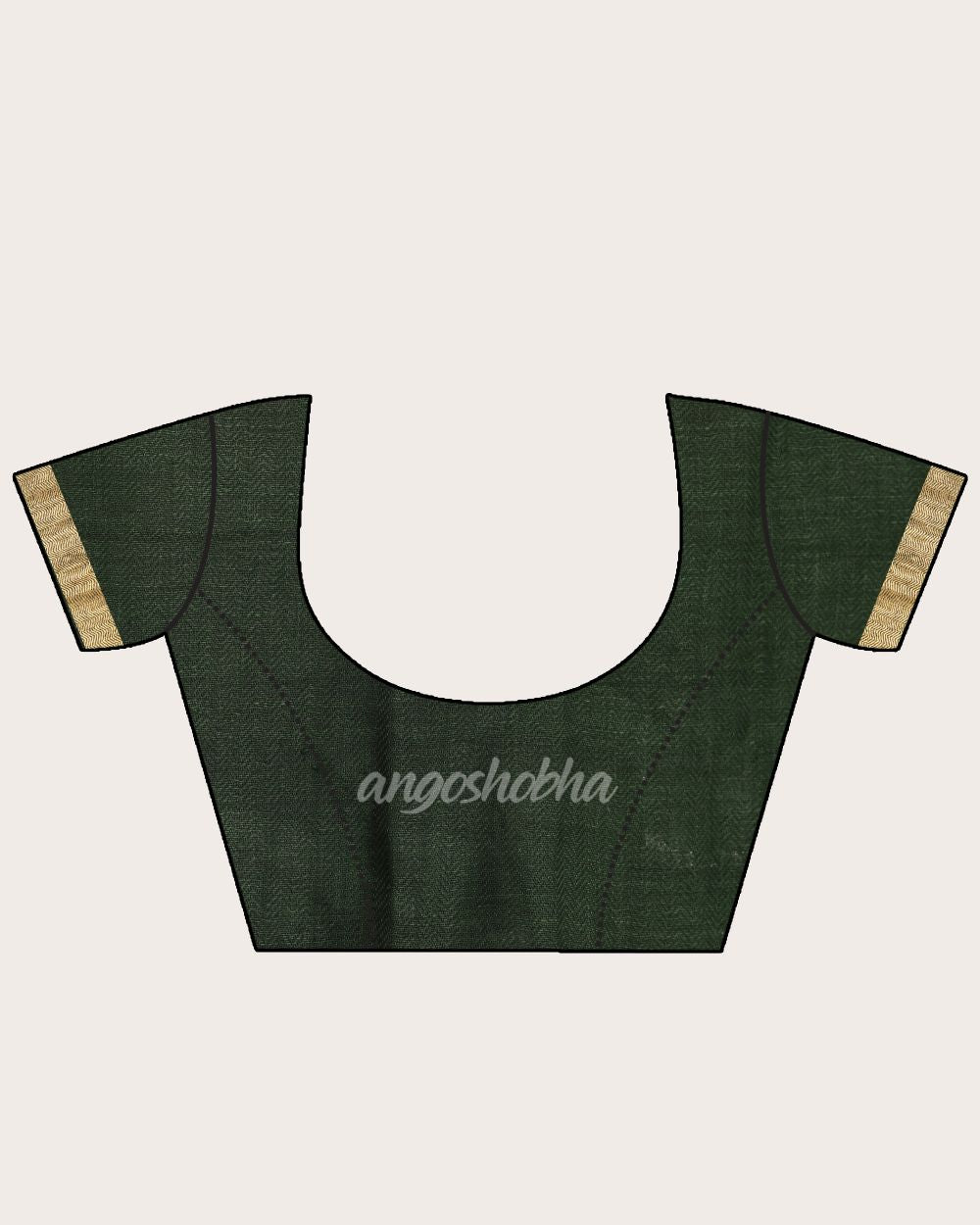 Dark GreenTraditional Handloom Linen Saree angoshobha