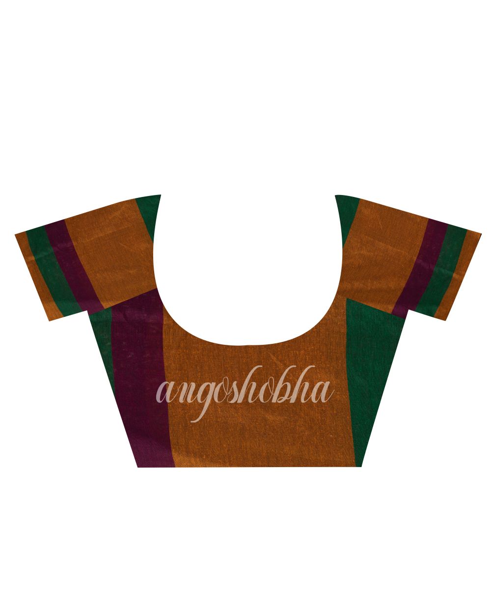 Dark Orange Handloom Bengal Cotton Saree angoshobha