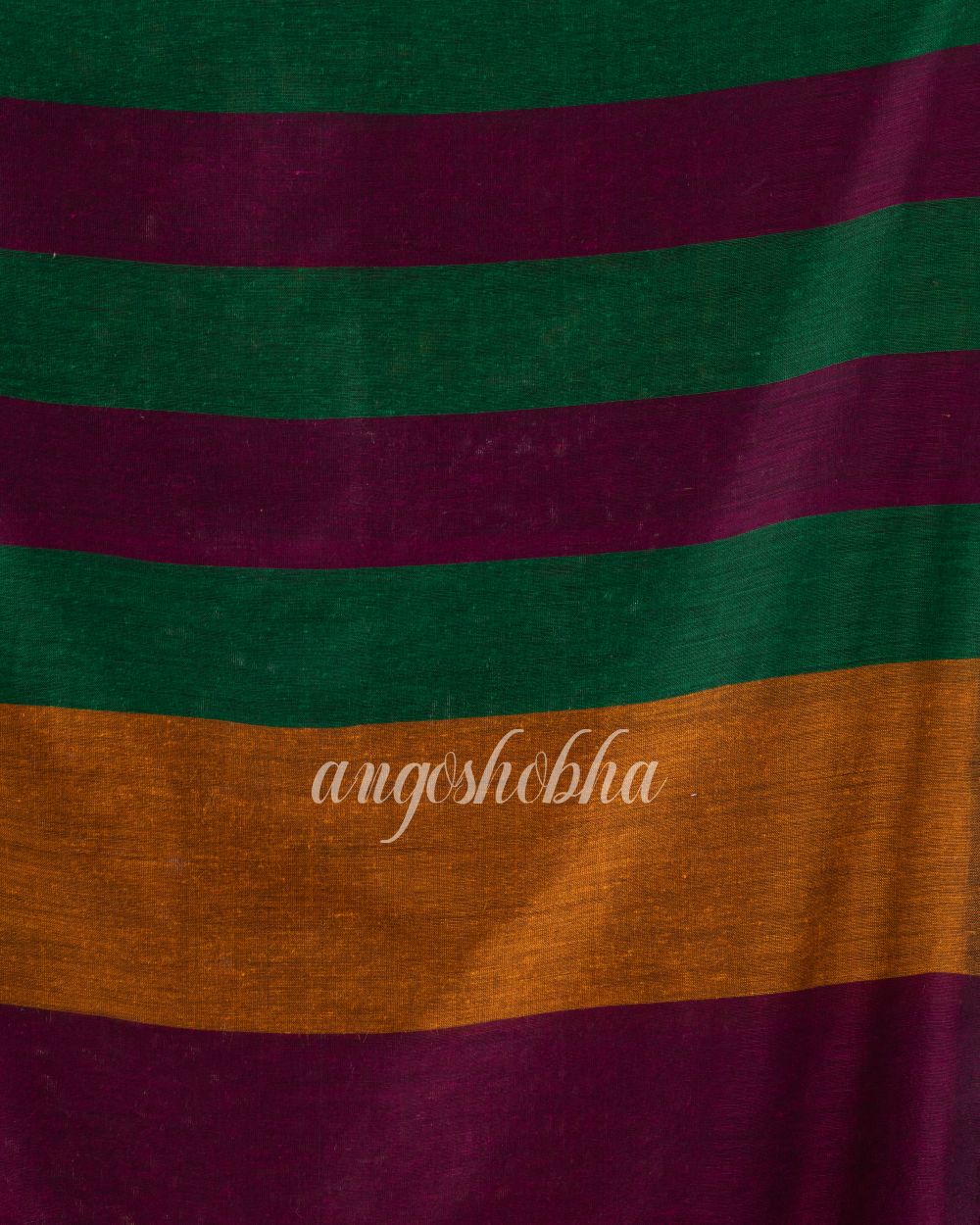 Dark Orange Handloom Bengal Cotton Saree angoshobha