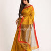 Dark Yellow Cotton Blend Handloom Jamdani Saree angoshobha