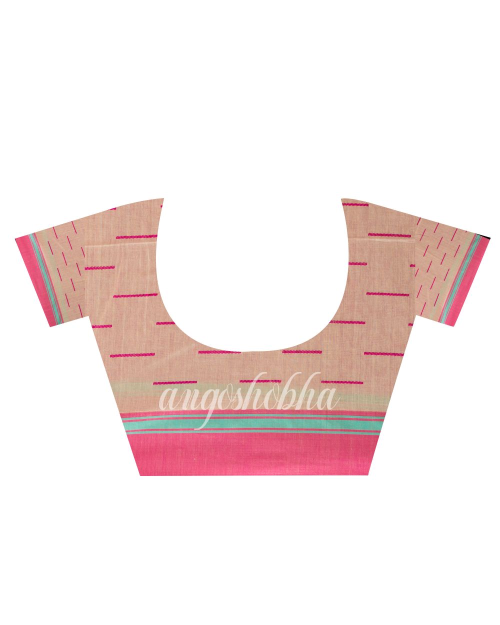 Deep Cream Handloom Cotton saree angoshobha