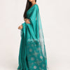 Deep Cyan Matka Silk Handloom Traditional Jamdani Saree angoshobha