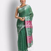 Deep Green Cotton Blend Handloom Tangail Saree angoshobha