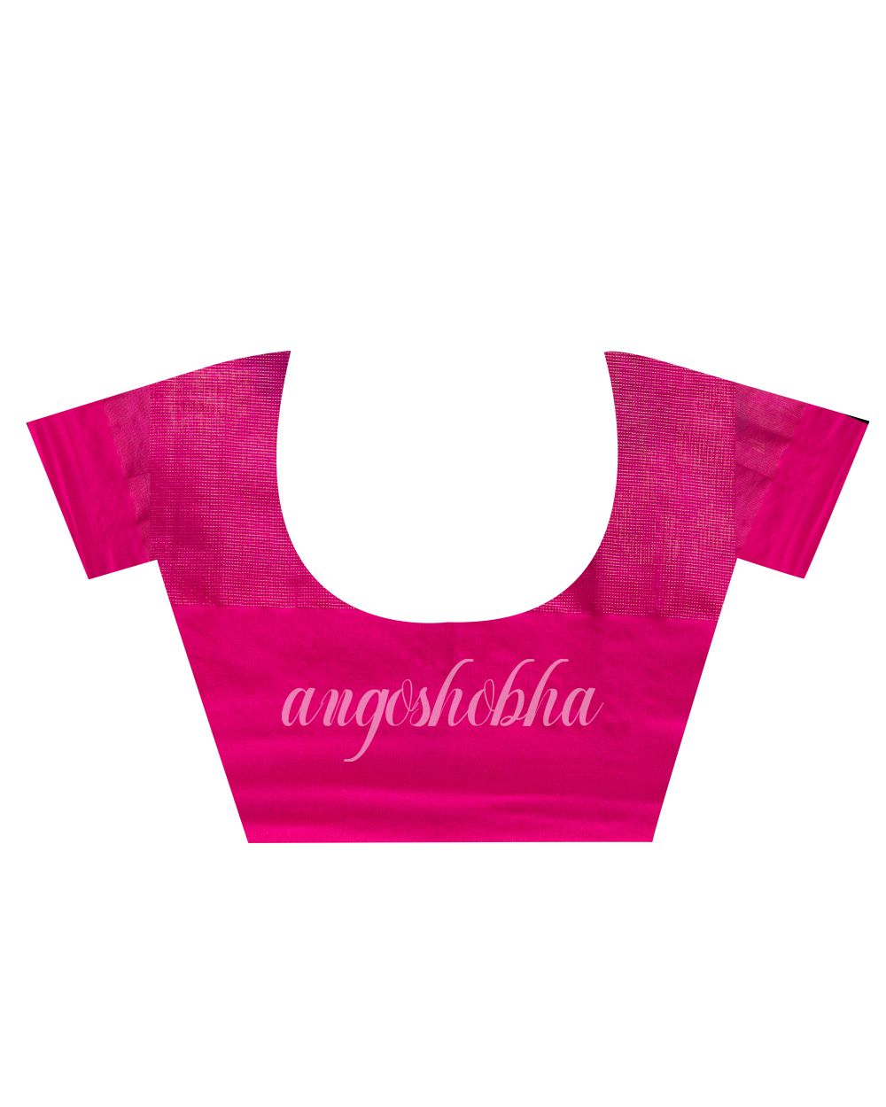 Deep Pink Art Silk Muslin Handloom Jamdani Saree angoshobha