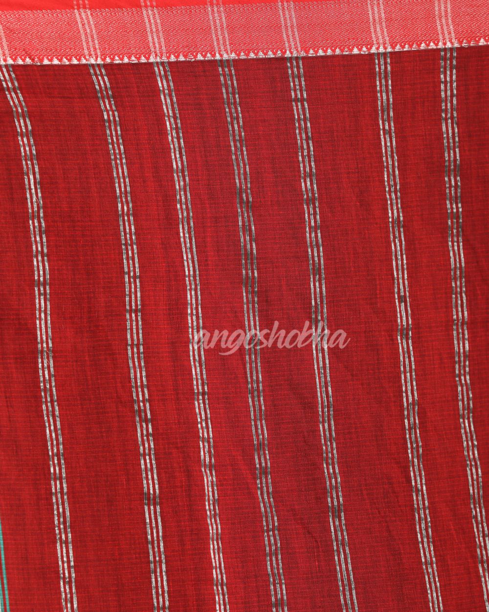 Deep Teal Handloom Cotton Tangail Saree angoshobha